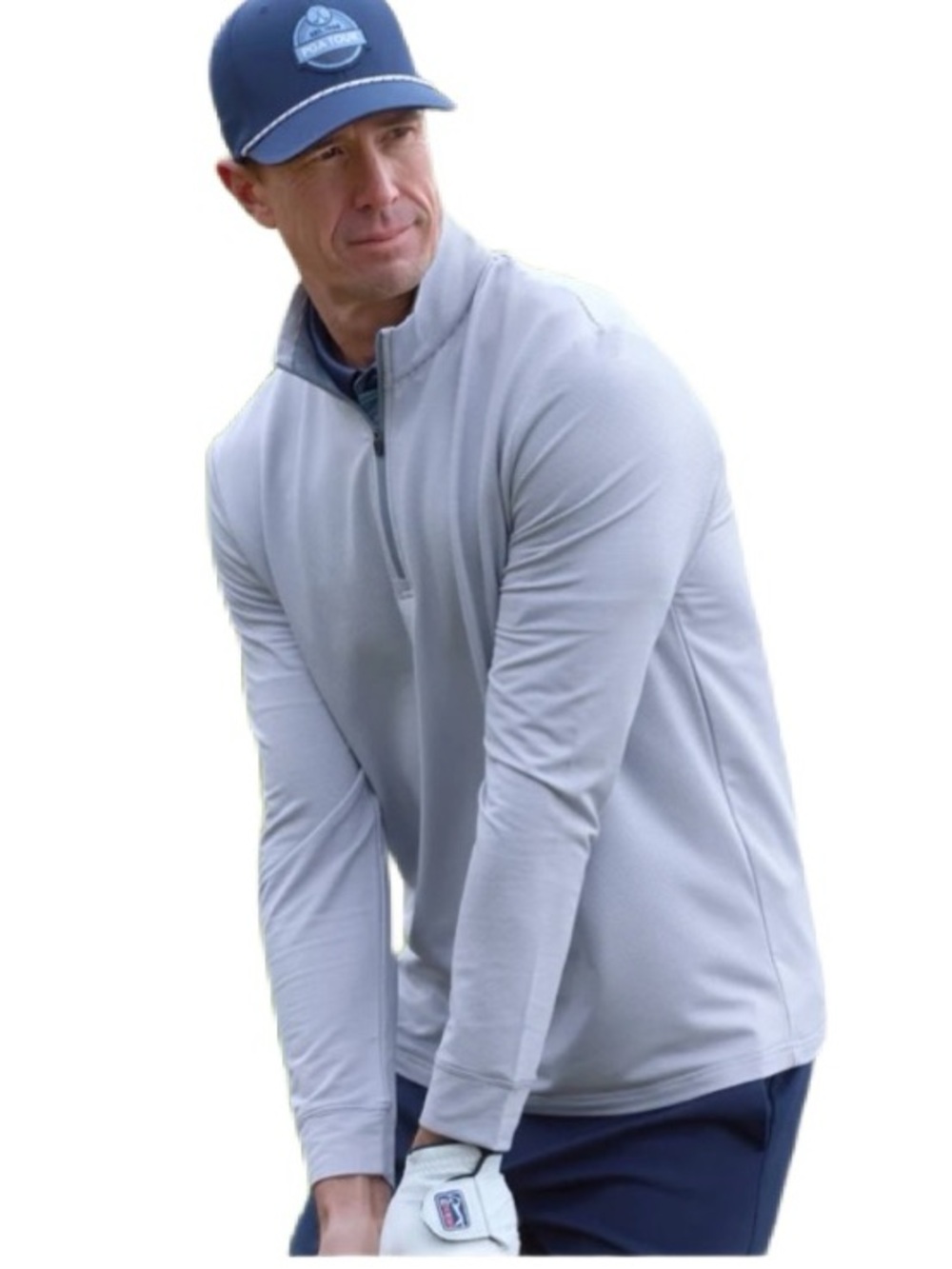 PGA Tour Men's Heather Gray 1/2 Zip Pullover Size XL